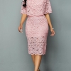 O-Neck Hollow Out Casual Knee-Length Dress Women's Summer Simple