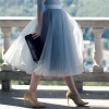 5 Layers 60cm Princess Midi Tulle Skirt Pleated Dance Tutu Skirt