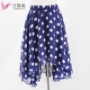 Polka dot chiffon long irregular short skirt high