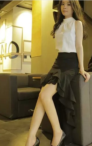 Elegant Women Skirt Fishtail Skirt Chiffon Slim Fit Irregular Skirt 2
