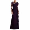 Wholesale Wedding Party See-through Lace Women's Formal Half Sleeve Pleated Maxi Dress