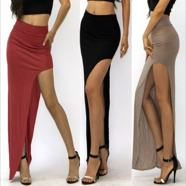 new 19 novelty Skirt Sexy Women Long Skirts Lady Empire Open Side Split Skirt high waist High Slit Long Maxi Skirts 1 Long Skirts Lady Empire Open Side Split Skirt high waist High Slit