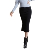 Autumn Winter Women Slim Split Long Skirts High Waist Knitted Cotton
