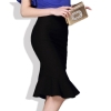 High Elastic Waist Slim Fishtail Skirts OL Formal Work Plus Size S-4XL