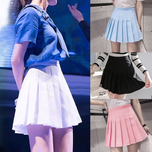 19 New Arrival Young Pleated High Waist Mini Skirts Summer Sweet South Korean Student Skirt Japanese school uniform Hot sales Young Pleated High Waist Mini Skirts Summer Sweet South Korean Student Skirt