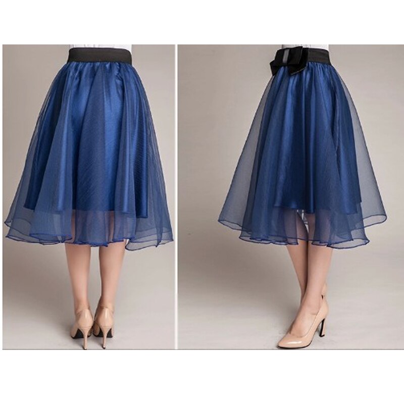 Hot sale 16 trend Summer Style Skirts bust Tulle Skirt Chiffon High Waist Tutu Skirts womens Mini Skirt Saias Femininas 3