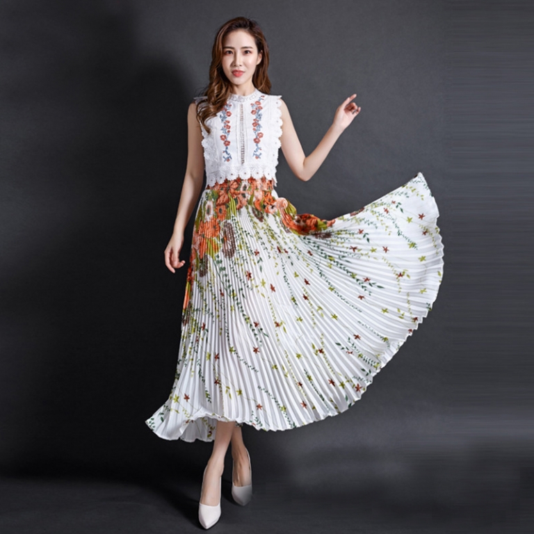 Chiffon Floral Printed Maxi Skirt - Your New Fashion Statement for Summer Parties - Image 2