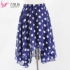 Jaderic 18 new arrival spring and summer big polka dot chiffon long irregular short skirt high waist skirts