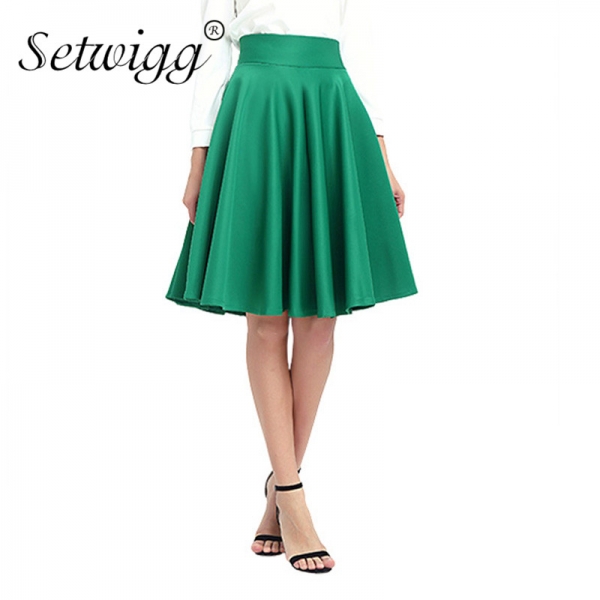 SETWIGG Spring Women's Fashion Midi Skater Skirts High Waist Zipper Thick Flare Pleated Midi Skirt Autumn Swing Skirts SG902 SETWIGG Spring Women's Fashion Midi Skater Skirts High Waist Zipper Thick Flare Pleated Midi Skirt Autumn Swing Skirts SG902