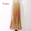 Velvet Long Metallic Pleated Skirt 17 Summer Vintage Casual High Waist