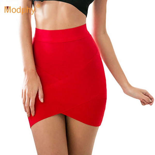Women Hot Short Elastic Rayon Bandage Skirt Mini Sexy Slim Tight Pencil Night Club Party Candy 12 Colors Drop Shipping HL135-2