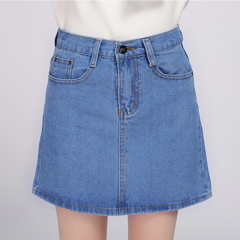Autumn Vintage Casual Female A-Line Jeans Ladies Office Mini Skirt ...