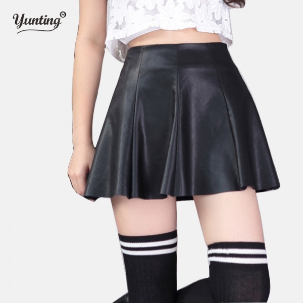 High quality Fashion 19 Women Soft PU Leather Skirt High Waist Slim Hip Skirts Vintage Bodycon Mini Skirt Sexy Clubwear Hot 1 Soft PU Leather Skirt High Waist Slim Hip Skirts Vintage