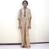 New Arrivals Traditional Print African Dresses for Women Button Indie Folk Autumn Half Sleeve Maxi Dress