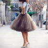Tulle Skirt Vintage Midi Pleated Skirts Womens Lolita Bridesmaid