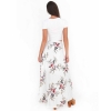 Elegance in Bloom: Women's Vintage White Floral Maxi Skirt