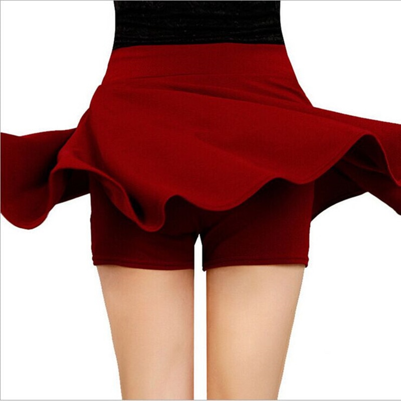 Danjeaner Korean Style Safty Skirts Women High Waist Candy Color Casual Mini Skirts Ladies Solid Elastic Wasit Pleated Skirts 2