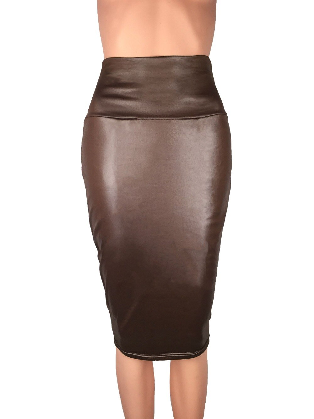 Bohocotol 19 summer women plus size high-waist faux leather pencil skirt black leather skirt S/M/L/XXXL Drop shipping 3