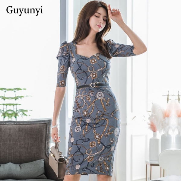Autumn High Waist Slim Decorative Belt Half Sleeve Simple Elegant