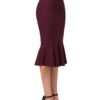 Mermaid Dark Wine Black Pencil Skirt Jupe Longue High Waist Sexy Long Skirt