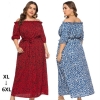 Long Beach Dress Fashion Slash Neck Half Sleeve Maxi Dress