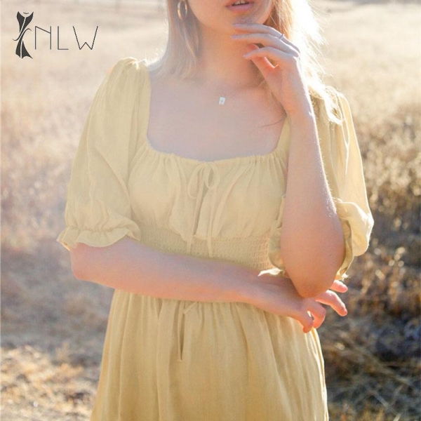 Autumn Half Sleeve Short Dress Elegant Holiday Korean Mini Dress