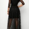 SEO Title: Elegant Dot Design Mesh Lace Maxi Dress – Slim Fit Long Dress for Women by Headtotoe 🌟