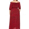 Long Beach Dress Fashion Slash Neck Half Sleeve Maxi Dress