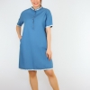 Denim Lace Detail Half Sleeve Dress Blue