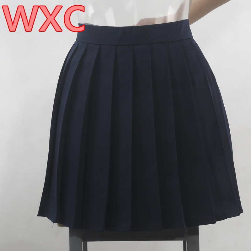 Japanese High Waist Pleated Skirts Anime Cosplay School Uniform JK Student Girls Solid Pleated Skirt Girls WXC 3
