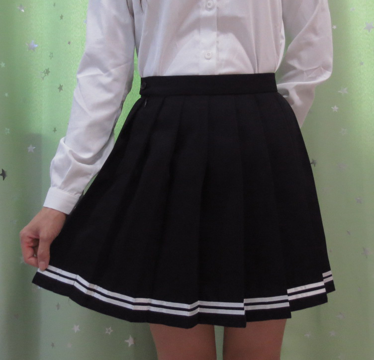 Japanese high school student girl cute kawaii classical pleated skirt Macaron color cosplay high waist school uniform skirt