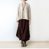 Plus Size Linen Skirts Pleated Pockets Casual Maxi Long Skirt