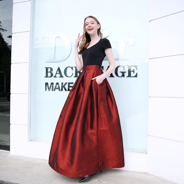 Fashion Long Skirts Women Faldas High Waist Pleated Womans Floor Length Skirt Plus Size Elastic Elegant Ladies Jupe Skirts Fashion Long Skirts Women Faldas High Waist Pleated Womans Floor Length Skirt Plus Size Elastic Elegant Ladies Jupe Skirts