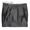 Haisum Women Plus Size Leather Skirt Genuine Knee-length Skirts Solid