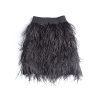 Top Fashion Wome Streatwear Style Slim Elastic Waist Solid Color Black/Green/Pink All-match Feather Luxury Casual Skirt