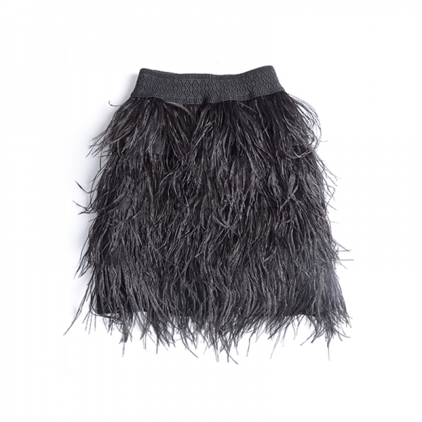 Top Fashion Wome Streatwear Style Slim Elastic Waist Solid Color Black/Green/Pink All-match Feather Luxury Casual Skirt 1 Top Fashion Wome Streatwear Style Slim Elastic Waist Solid Color Black/Green/Pink All-match Feather Luxury Casual Skirt