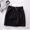 Retro A-Line Faux Leather Skirt New Women Contrast Color Flower Mini Short