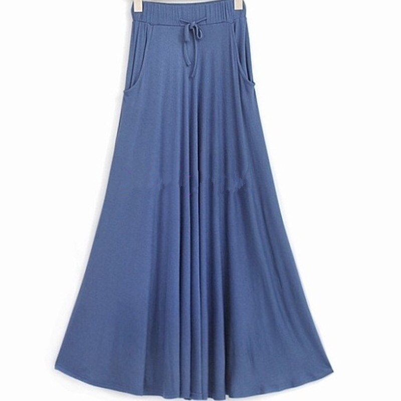 Free Shipping 19 New Plus Size XS-10XL Long Maxi Skirt With Big Hem Cotton Stretch Waisted Black Skirt High Quality Customized