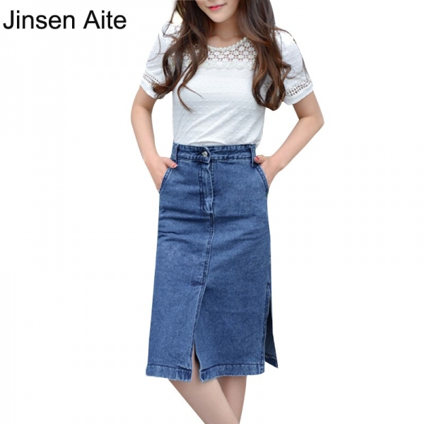 New Arrival Autumn and Summer Women's Sexy Slim Denim Skirts Pencil Jeans Skirt For Women Fashion Style Package Hip Skirt JS346