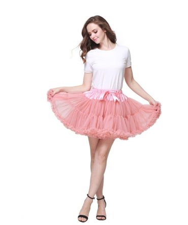 2pc Extra Fluffy Mini Skirt Girl Adult Women Pettiskirt Tutu 2 Layer with Lining Holiday Party Dance Cloth Petticoat Tulle Skirt