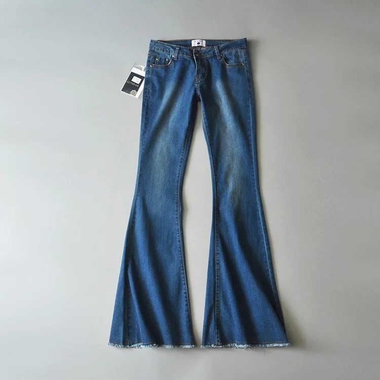 Women Flare Jeans Stretch High Waist Lifting Buttocks Wide Leg Denim