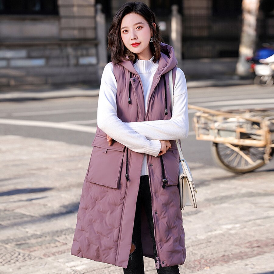 Autumn winter vest women 2019 cotton-padded warm thicken long woman vest female hooded parka jacket waistcoat plus size 3 Cozy Hooded Cotton-Padded Vest for Women – Perfect for Autumn and Winter, Warm and Stylish