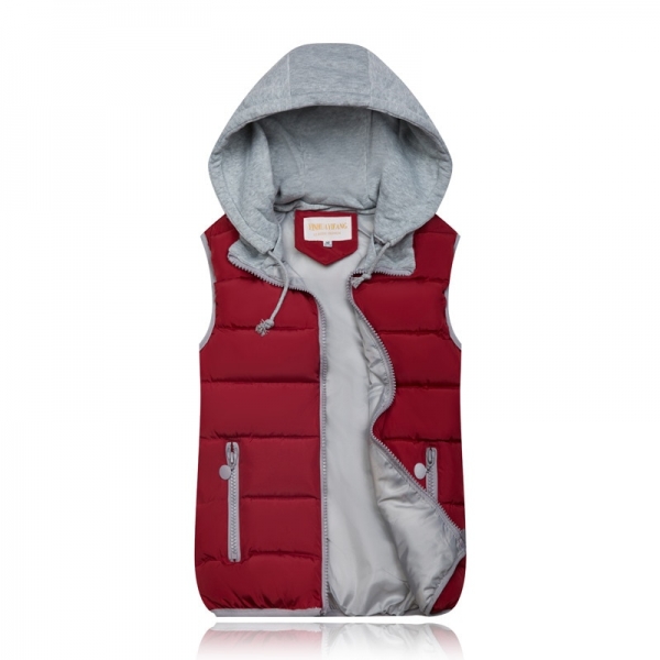 Winter Coat Women Hooded Warm Vest Plus Size Candy Color Cotton Jacket