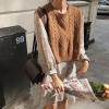 New o neck Girls Pullover vest sweater Autumn Winter short Knitted Women Sweaters vest Sleeveless Warm Sweater Casual oversize