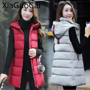 Womens Vests 2019 Autumn/Winter Newest Cotton Vests Women's Long Coats Casual Large Size Vest Cotton Pad Clothes