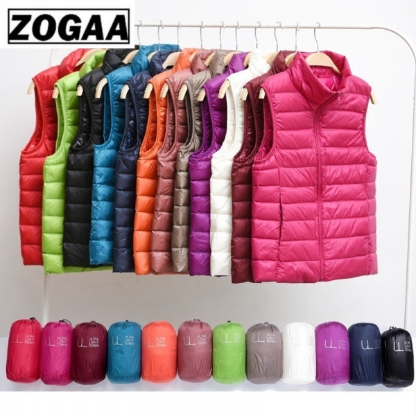 Zogaa Brand Woman Winter Vest Cotton Sleeveless Womens Jackets 12 Colors Ultralight Down Jacket Puffer Vest Outwear Warm Coat 1 Winter Wardrobe with ZOGAA Women's Ultralight Down Jacket Puffer Vest - 12 Vibrant Colors to Choose From