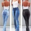 Tight Lady Mid Waist Lady Jeans Women Wide Leg Jeans Plus Size XXXL