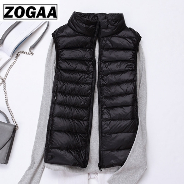 Zogaa Brand Woman Winter Vest Cotton Sleeveless Womens Jackets 12 Colors Ultralight Down Jacket Puffer Vest Outwear Warm Coat 2 Winter Wardrobe with ZOGAA Women's Ultralight Down Jacket Puffer Vest - 12 Vibrant Colors to Choose From