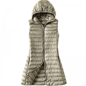 Hooded Spring Autumn Ultra Light Sleeveless Coat Plus Size