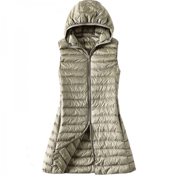 Hooded Spring Autumn Ultra Light Sleeveless Coat Plus Size